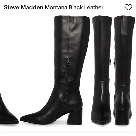 Steve Madden Black Leather Montana Knee High Boot Size 8.5 - Picture 2 of 2